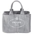 PRADA Canapa Tote Bag B1877B Gray White Denim